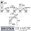 Bristan Ebony 5 Hole Bath Shower Mixer Dimensions
